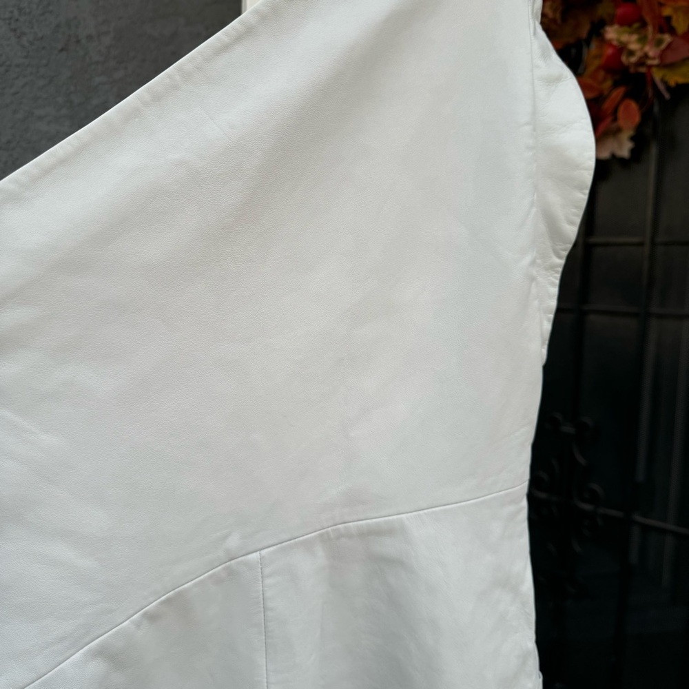 Lamarque Corey draped one shoulder leather mini dress - Picture 8 of 10